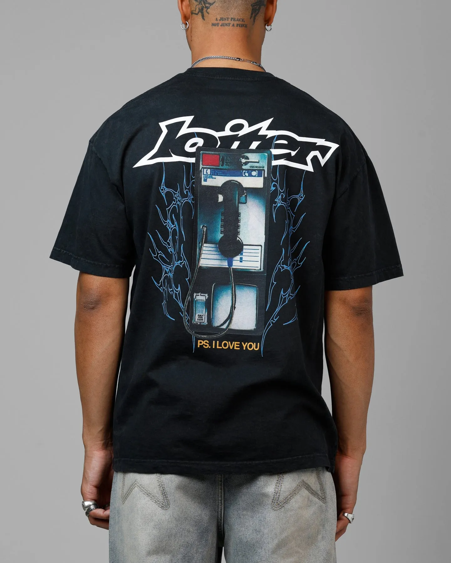 Loiter Phonebooth Vintage Drop T-Shirt Black Acidwash sold by Culture Kings