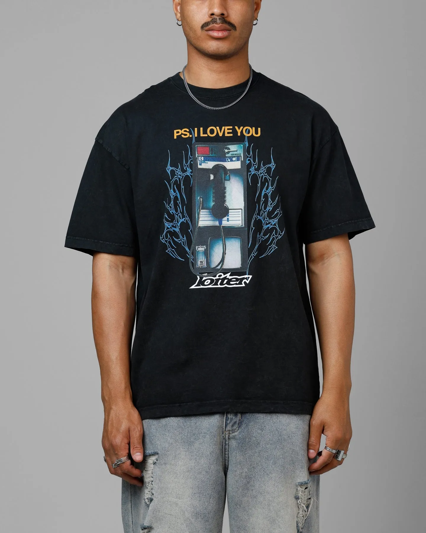 Loiter Phonebooth Vintage Drop T-Shirt Black Acidwash sold by Culture Kings product image thumbnail 2