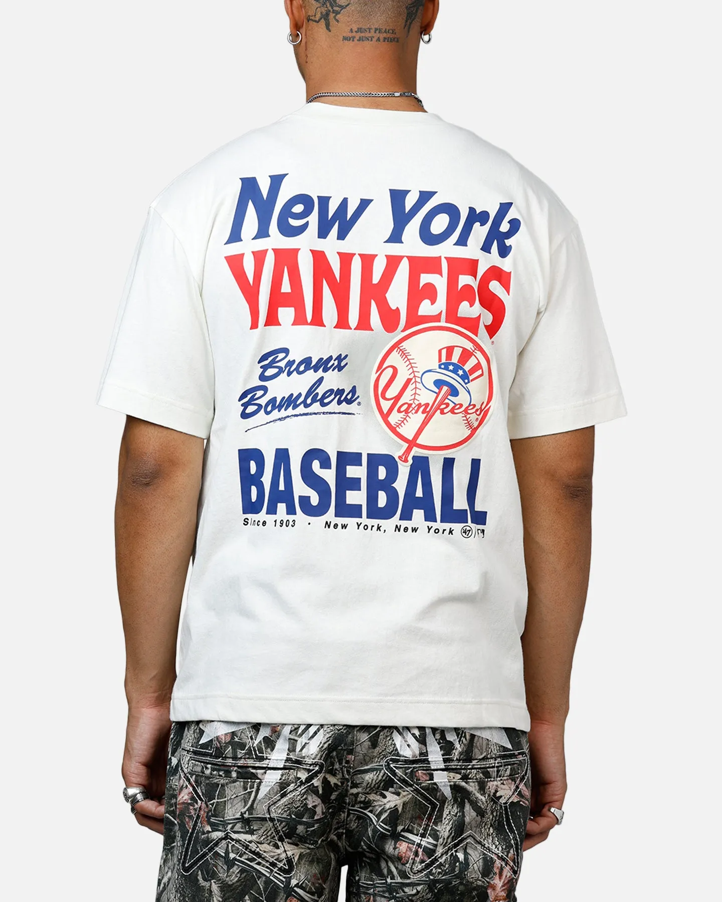 47 Brand New York Yankees All Fire T-Shirt White sold by Culture Kings