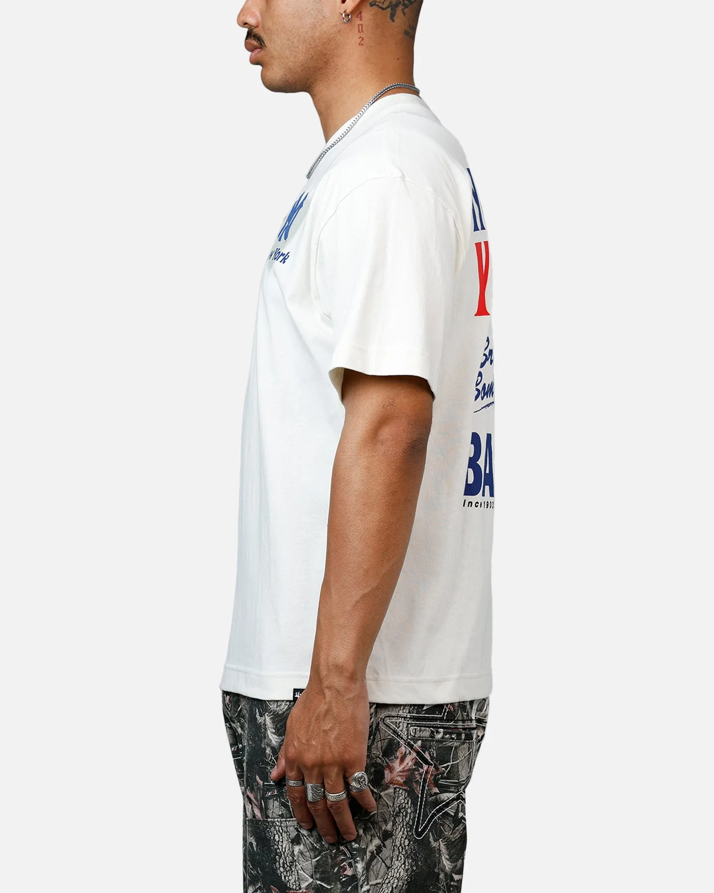 47 Brand New York Yankees All Fire T-Shirt White sold by Culture Kings product image thumbnail 5