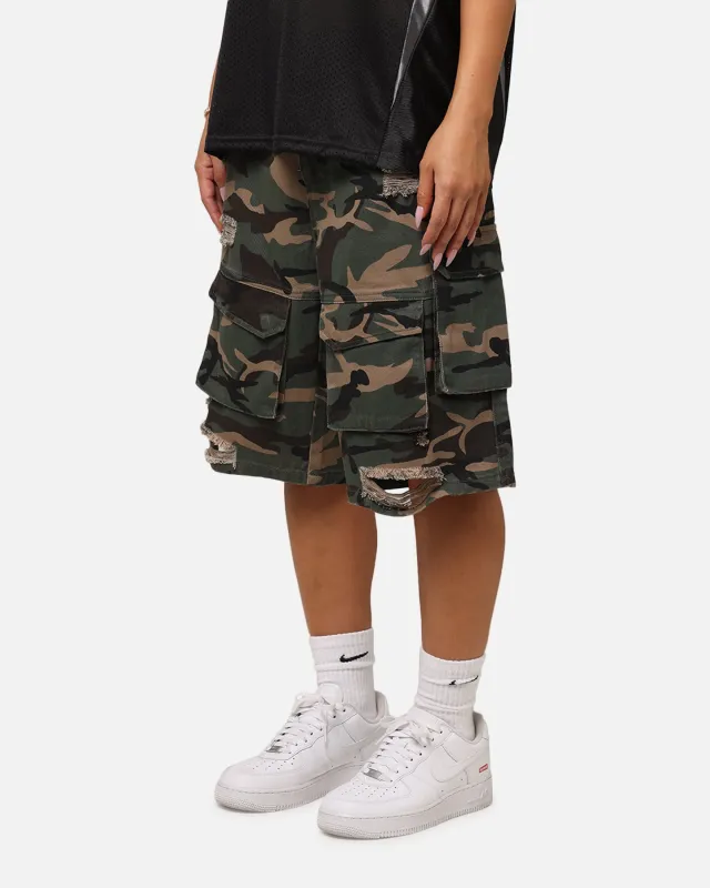 The Anti Order Artillery Baggy Cargo Shorts Woodland Camo sold by Culture Kings
