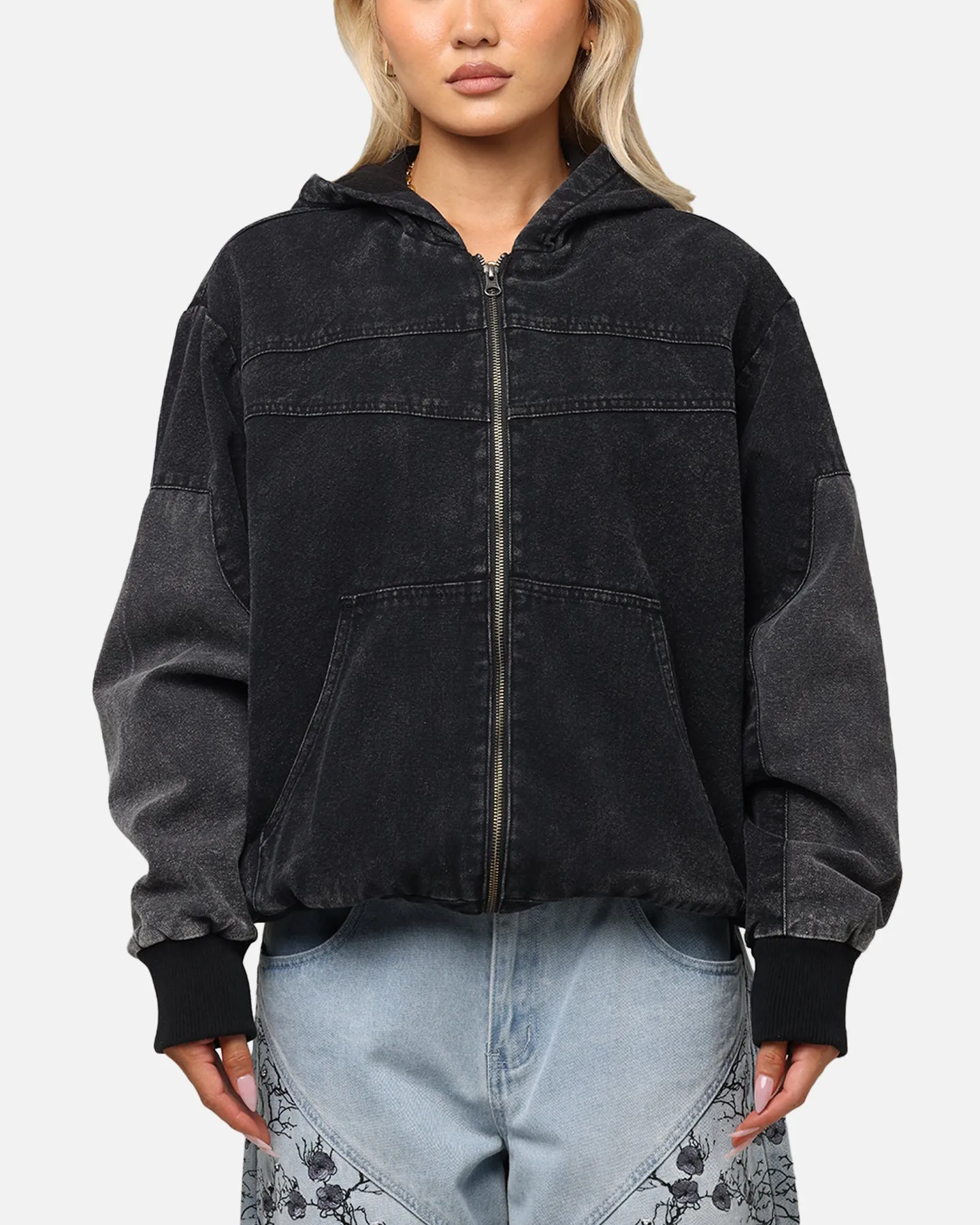 Saint Morta Hooded Workwear Jacket Black/Grey sold by Culture Kings