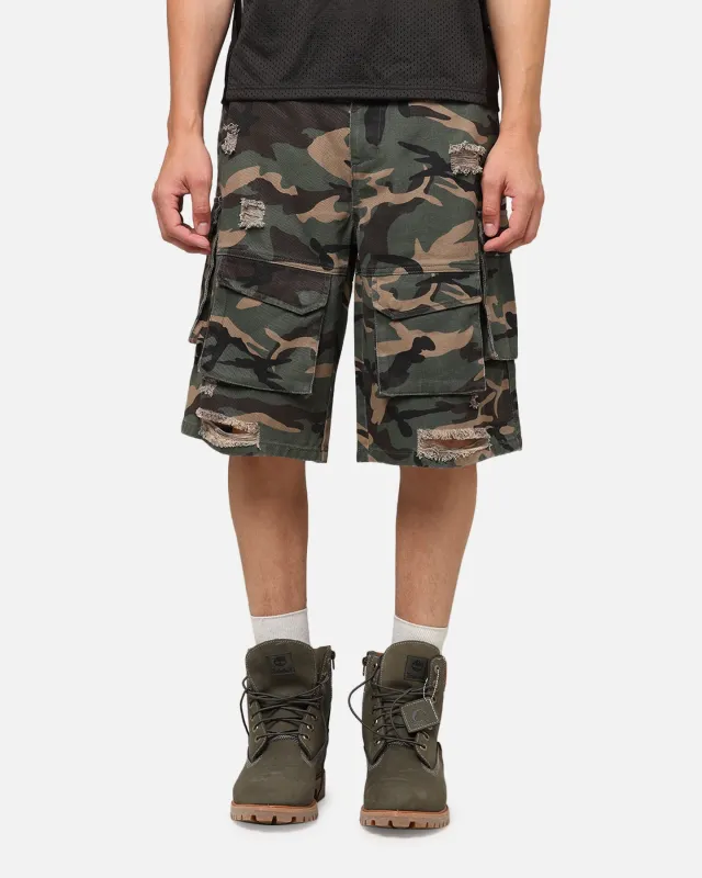 The Anti Order Artillery Baggy Cargo Shorts Woodland Camo sold by Culture Kings