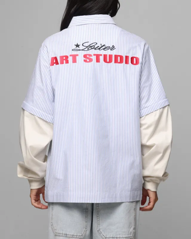 Loiter Art Studio Work Shirt Blue Stripe sold by Culture Kings