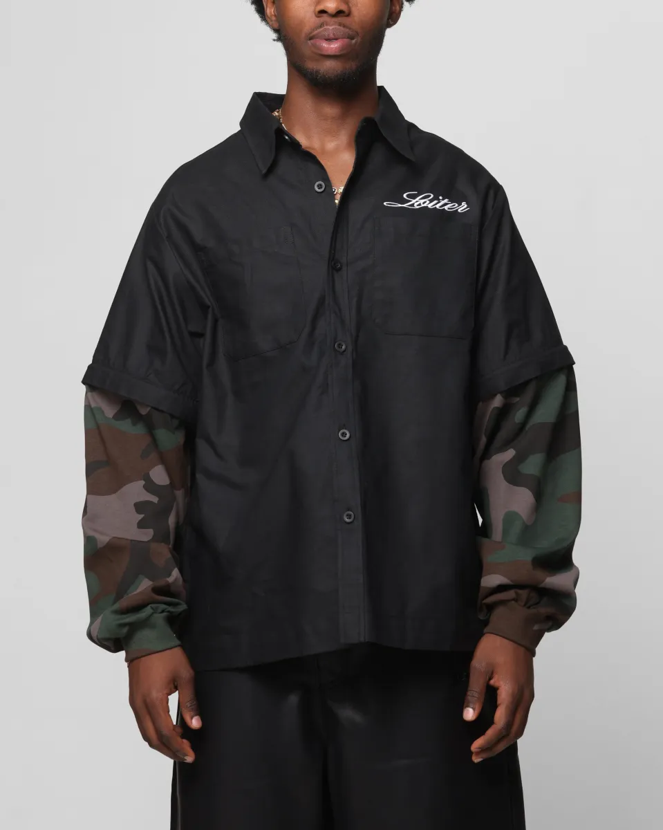 Loiter Art Studio Work Shirt Black/Camo sold by Culture Kings