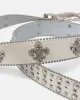 MNML Fleur Studded Rhinestone Belt Off White sold by Culture Kings