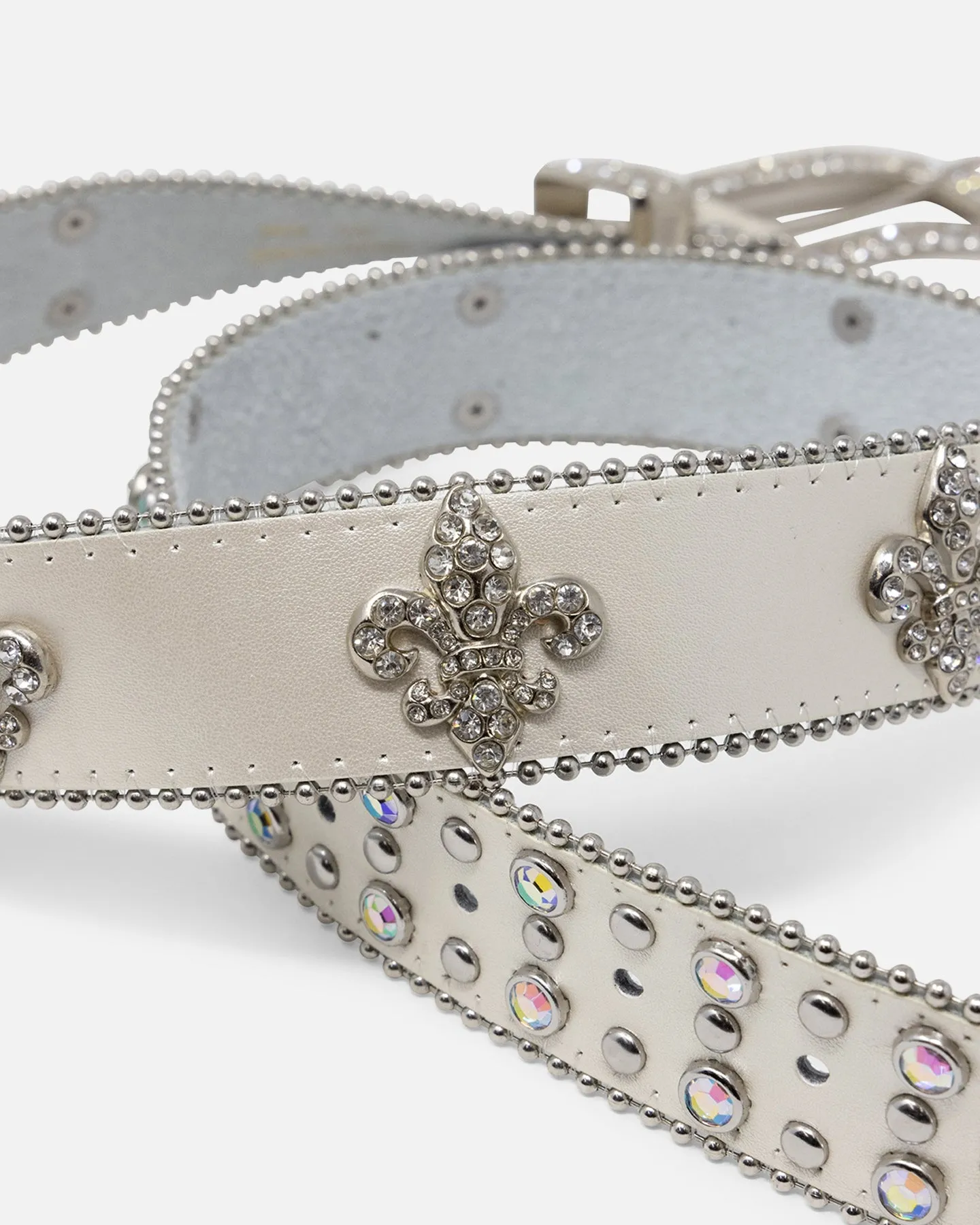 MNML Fleur Studded Rhinestone Belt Off White sold by Culture Kings product image thumbnail 3