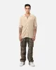 XXIII Zyair Knit Rib Button Up Shirt Tan sold by Culture Kings