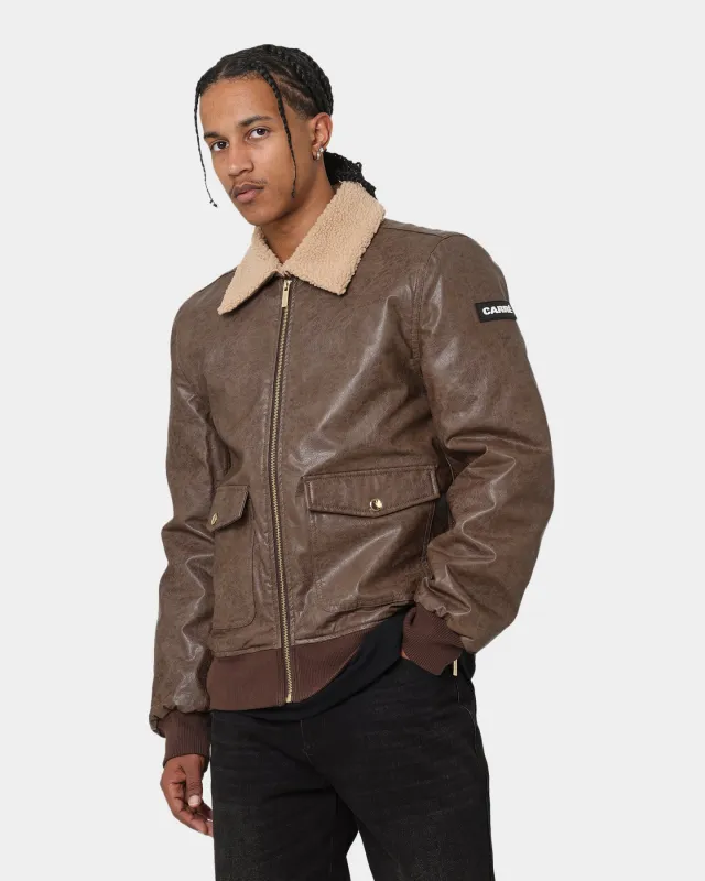 Carré Aviateur Leather Bomber Jacket Stone/Black sold by Culture Kings