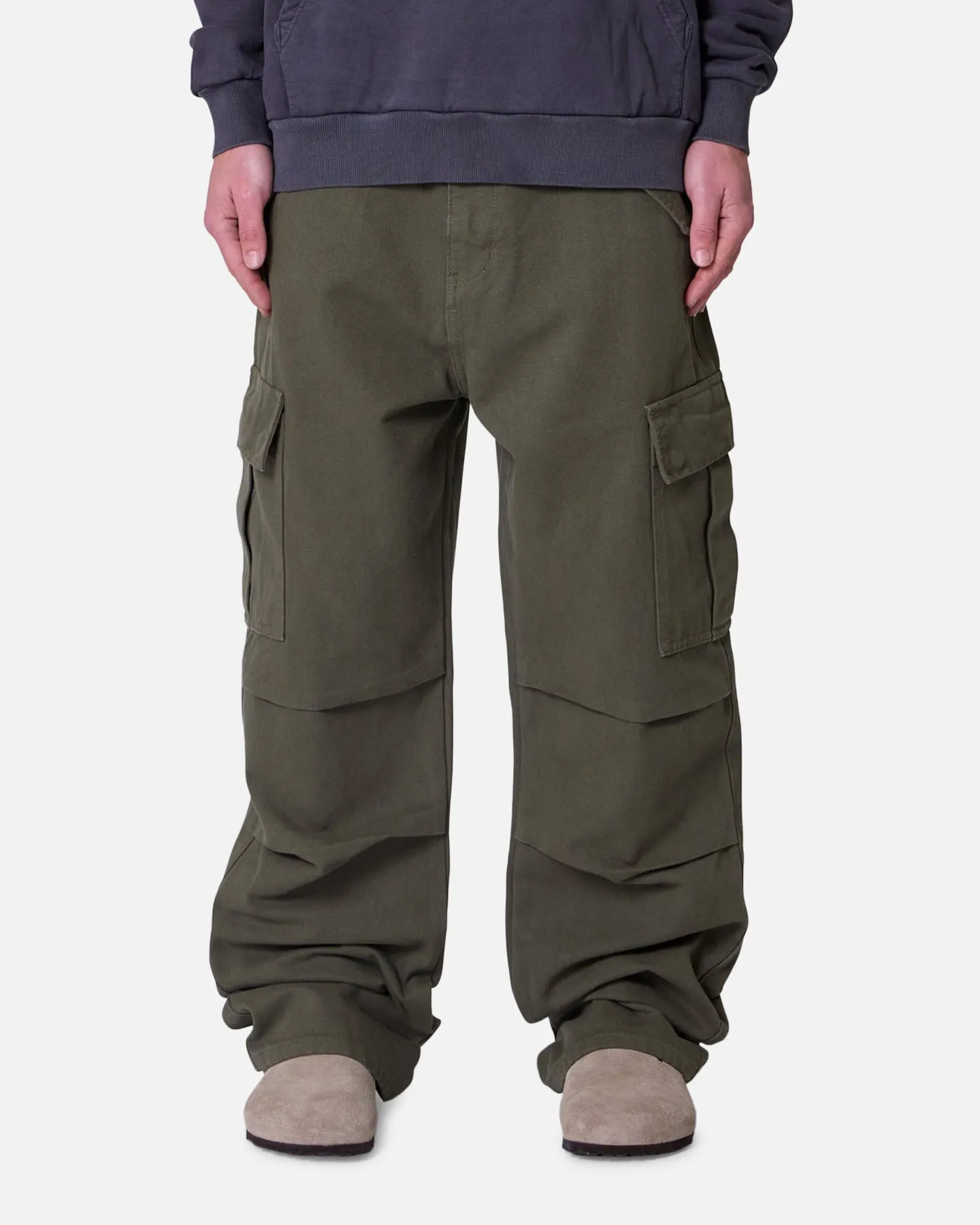 MNML Ultra Baggy Extended Knee Denim Pants Olive sold by Culture Kings
