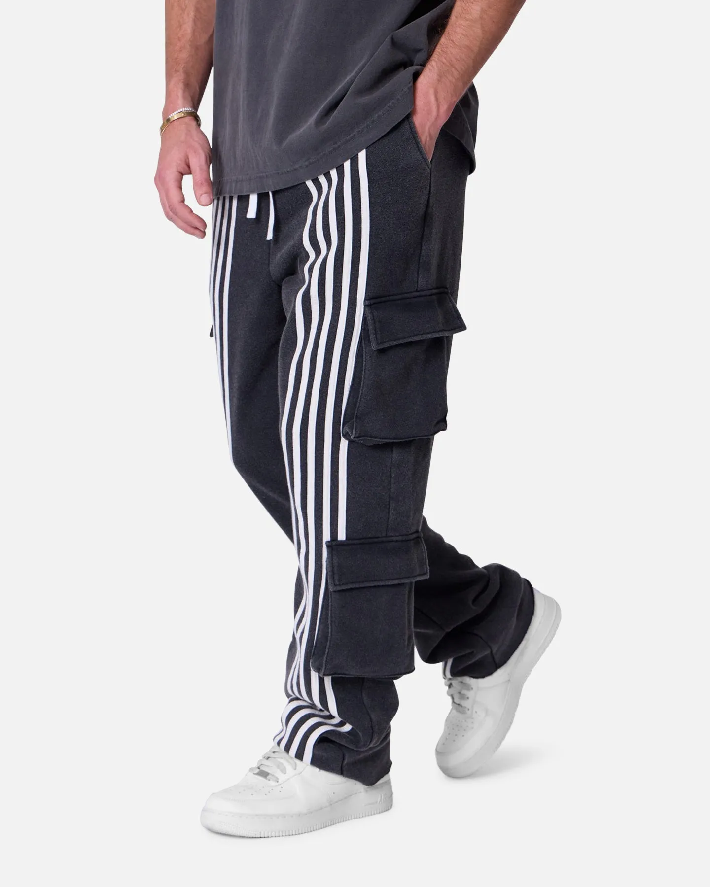 MNML Front Stripe Sweatpants Washed Black sold by Culture Kings product image thumbnail 5