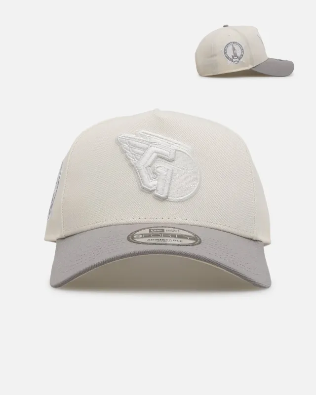 New Era Cleveland Guardians 'Too Clean' 9FORTY A-Frame Snapback Chrome sold by Culture Kings