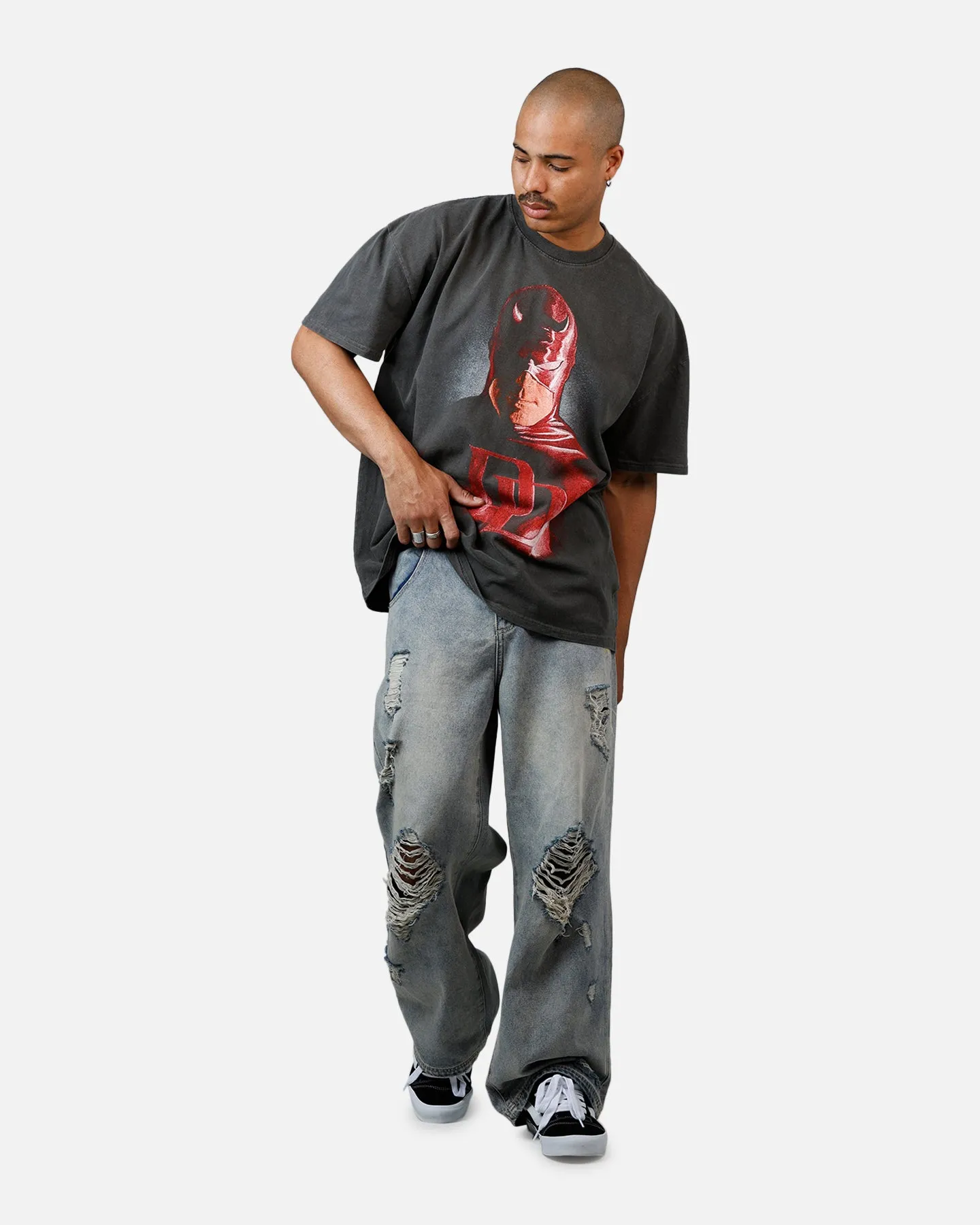 American Thrift Marvel Daredevil Face Heavyweight T-Shirt Black Wash sold by Culture Kings product image thumbnail 3