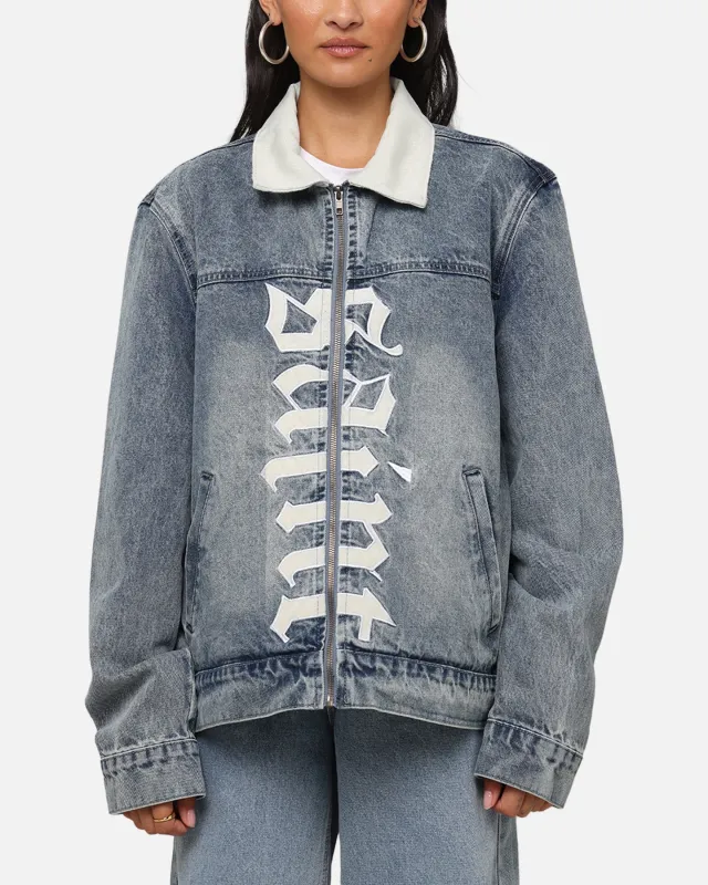 Saint Morta Gothic Distressed Denim Jacket Dirty Denim sold by Culture Kings