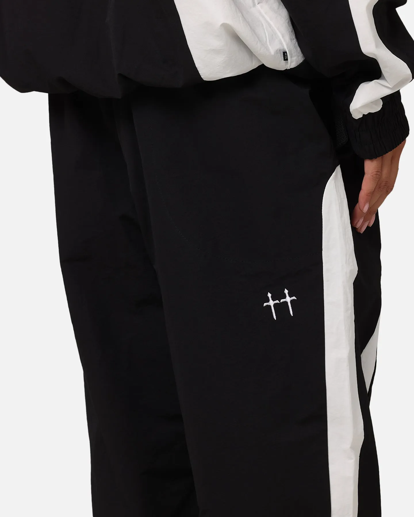 Saint Morta Oblivioin Nylon Track Joggers Black/White sold by Culture Kings product image thumbnail 4