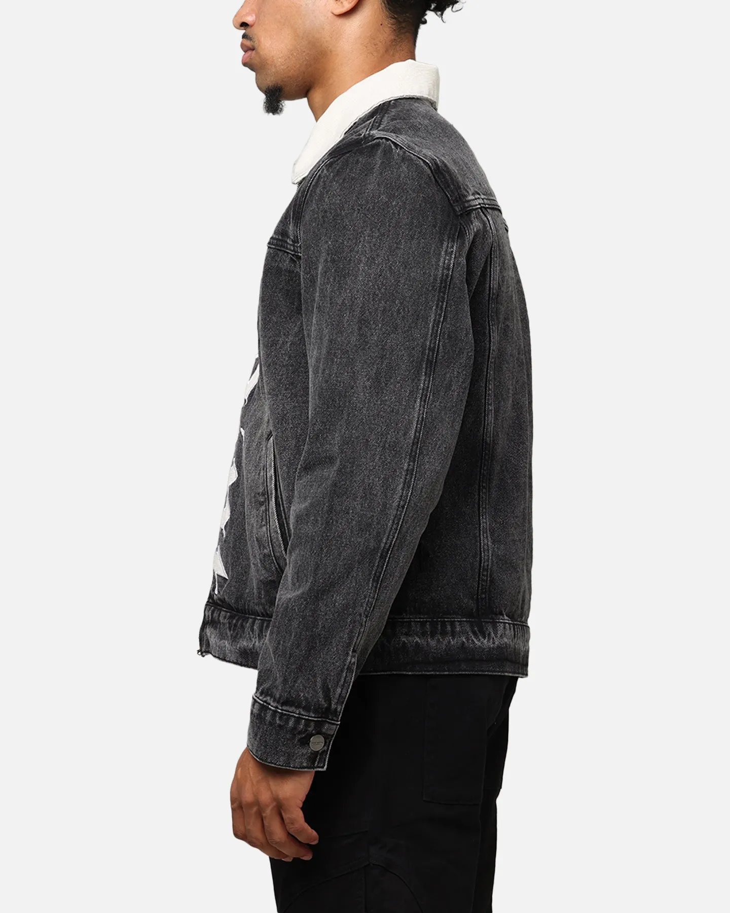 Saint Morta Gothic Distressed Denim Jacket Black Shadow sold by Culture Kings product image thumbnail 5