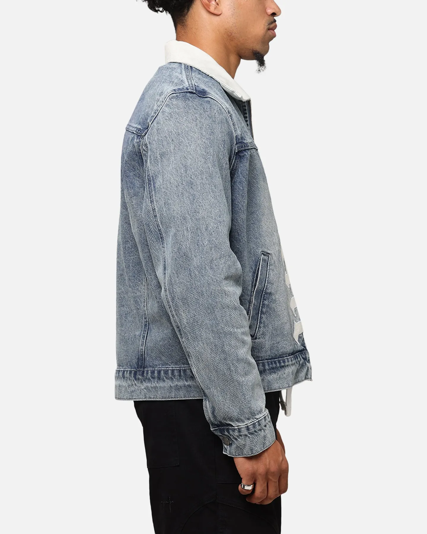 Saint Morta Gothic Distressed Denim Jacket Dirty Denim sold by Culture Kings product image thumbnail 4