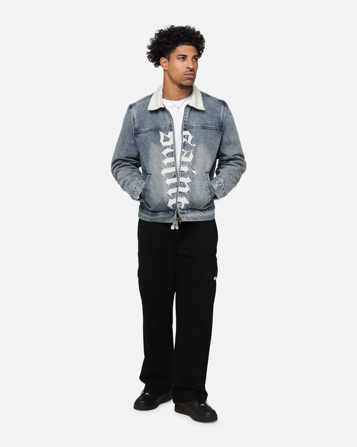 Saint Morta Gothic Distressed Denim Jacket Dirty Denim sold by Culture Kings product image thumbnail 2