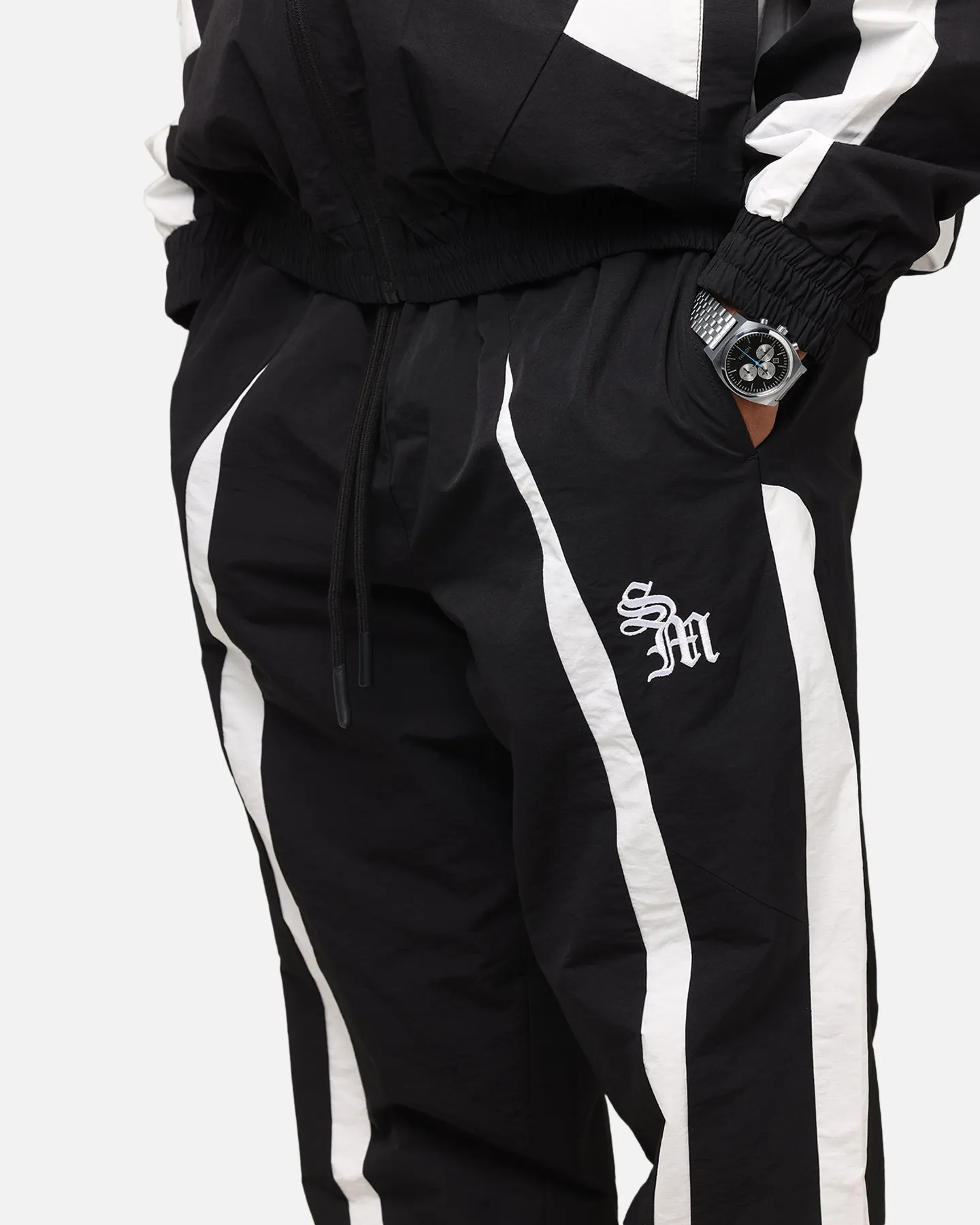 Saint Morta Oblivioin Nylon Track Joggers Black/White sold by Culture Kings product image thumbnail 3