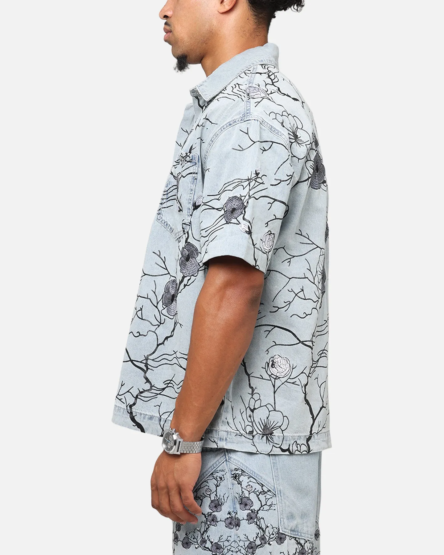 Saint Morta Poison Ivy Boxy Denim Shirt Mid Blue sold by Culture Kings product image thumbnail 5