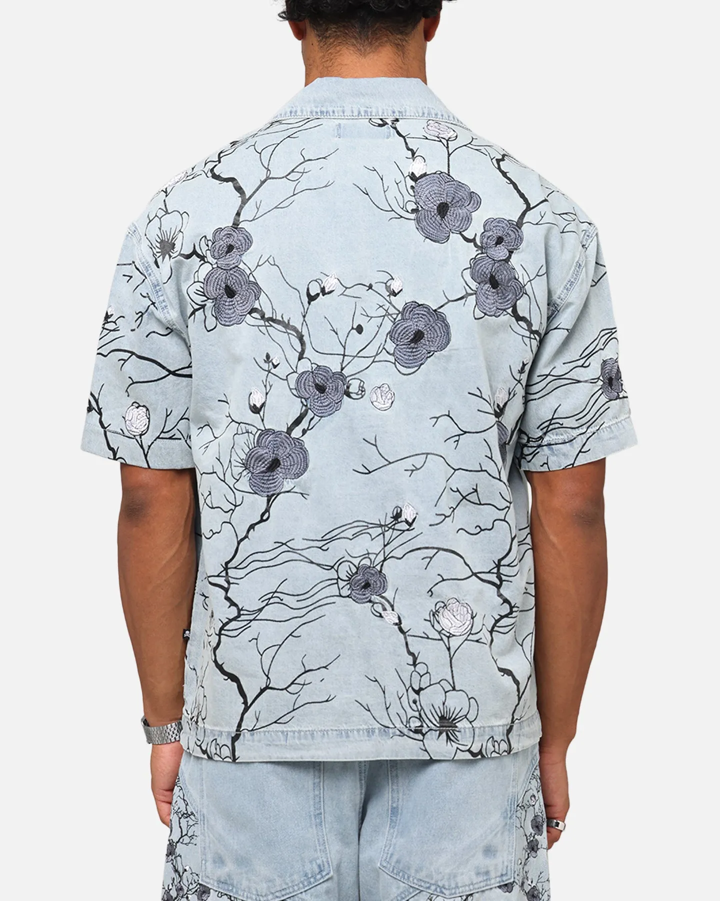 Saint Morta Poison Ivy Boxy Denim Shirt Mid Blue sold by Culture Kings product image thumbnail 3