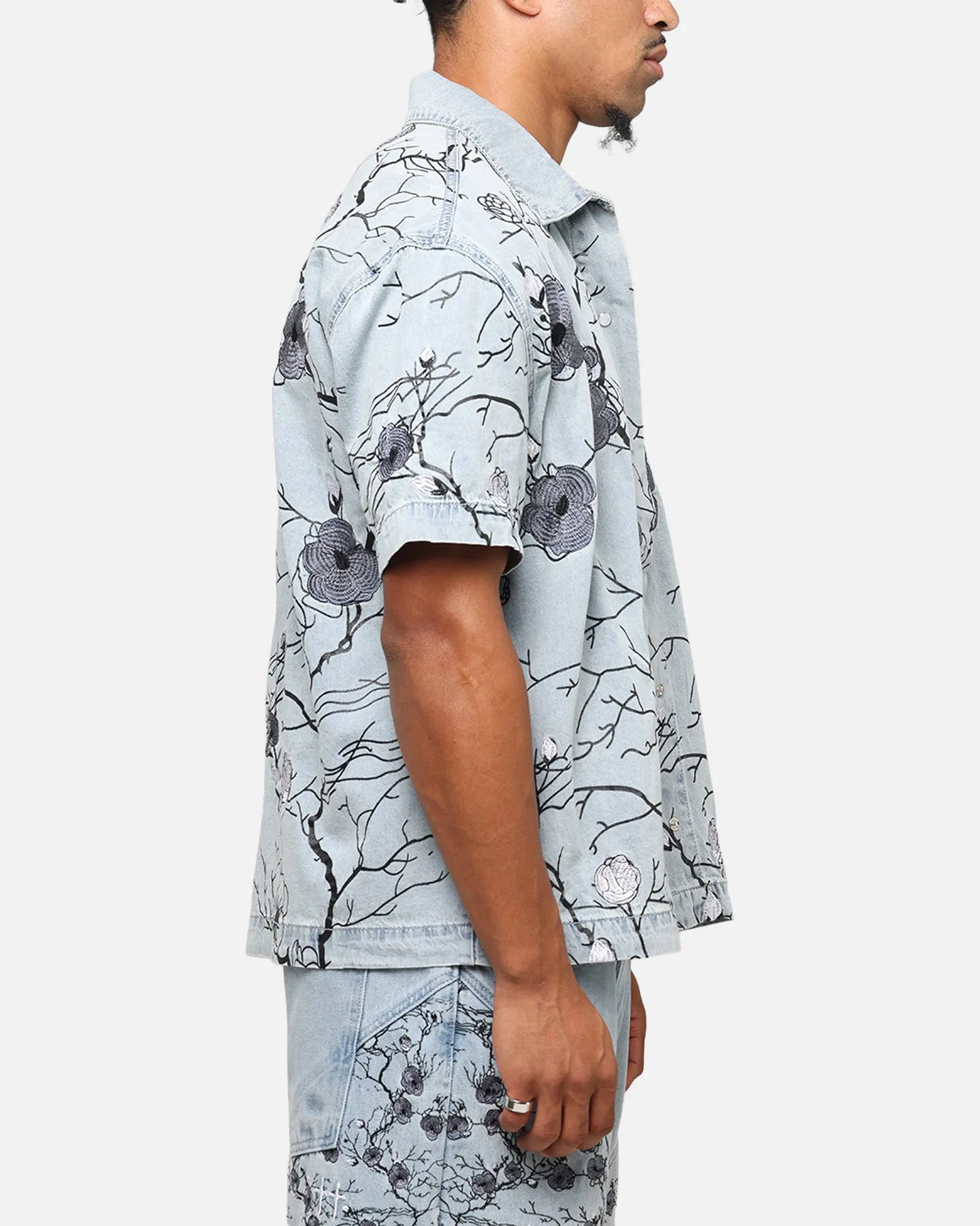 Saint Morta Poison Ivy Boxy Denim Shirt Mid Blue sold by Culture Kings product image thumbnail 4