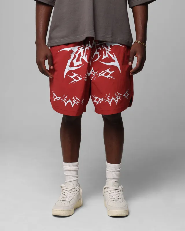 Loiter Stacked Metal Walk Shorts Burgandy sold by Culture Kings