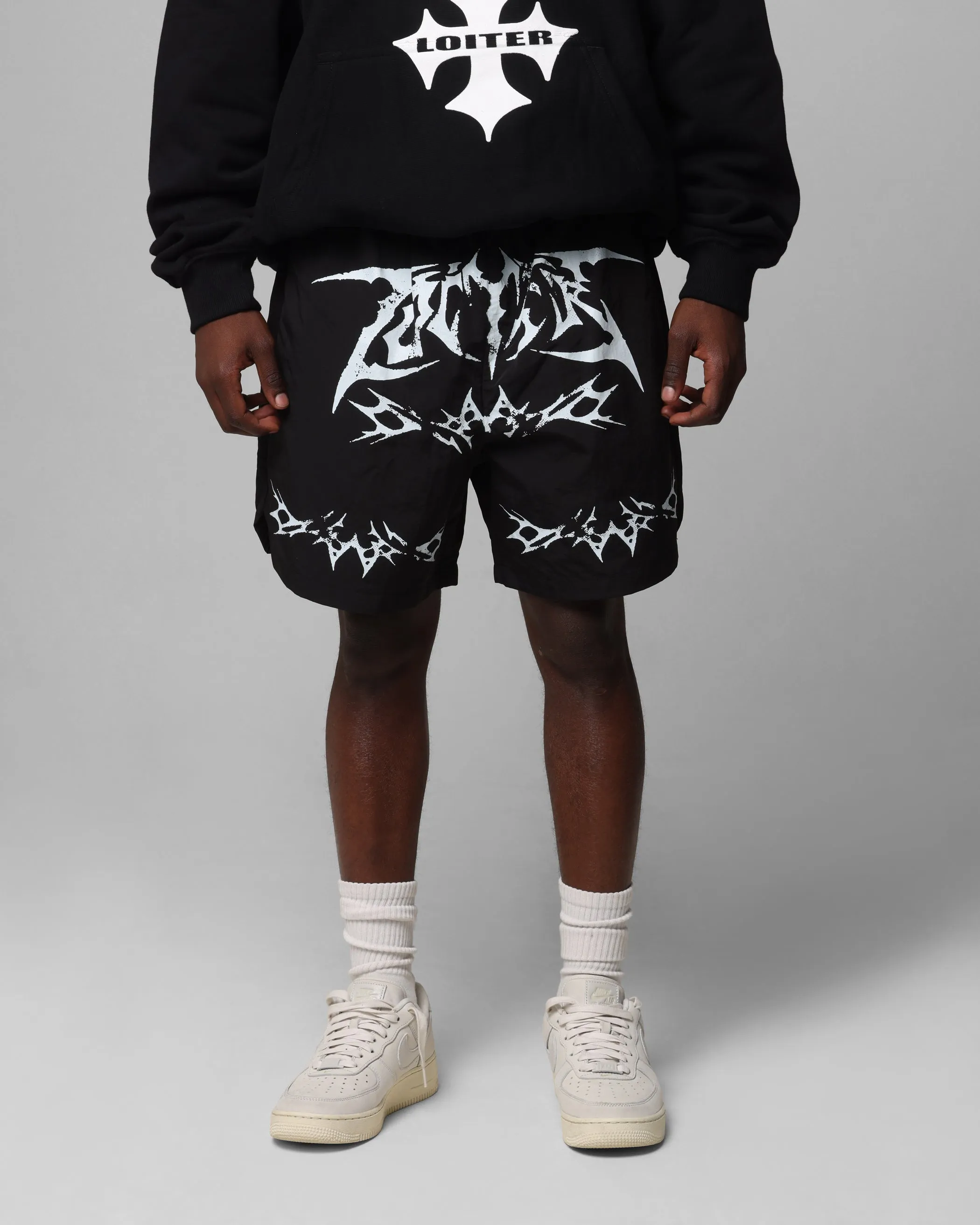 Loiter Stacked Metal Walk Shorts Black sold by Culture Kings