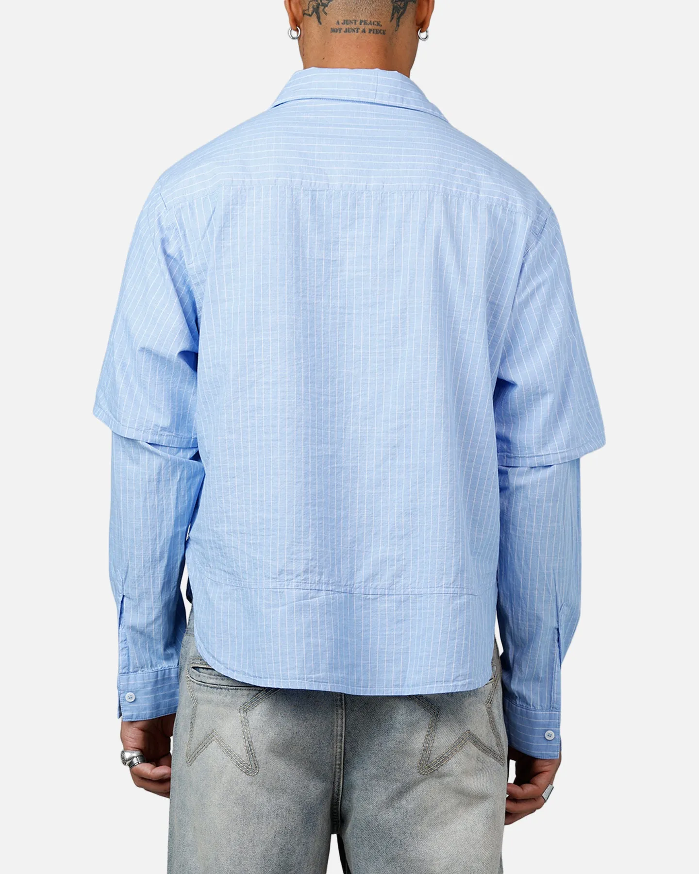 MNML Chambray Double Layer Shirt Blue sold by Culture Kings product image thumbnail 2