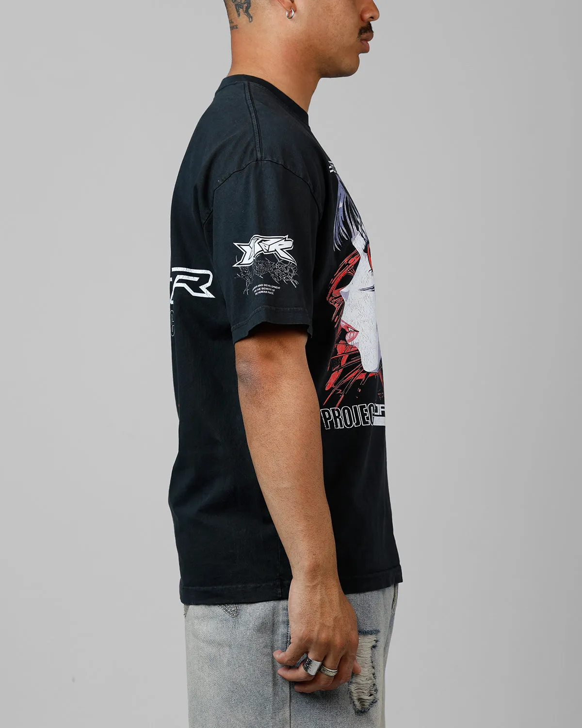 Loiter Cybernetics Heavyweight T-Shirt Black Acidwash sold by Culture Kings product image thumbnail 4