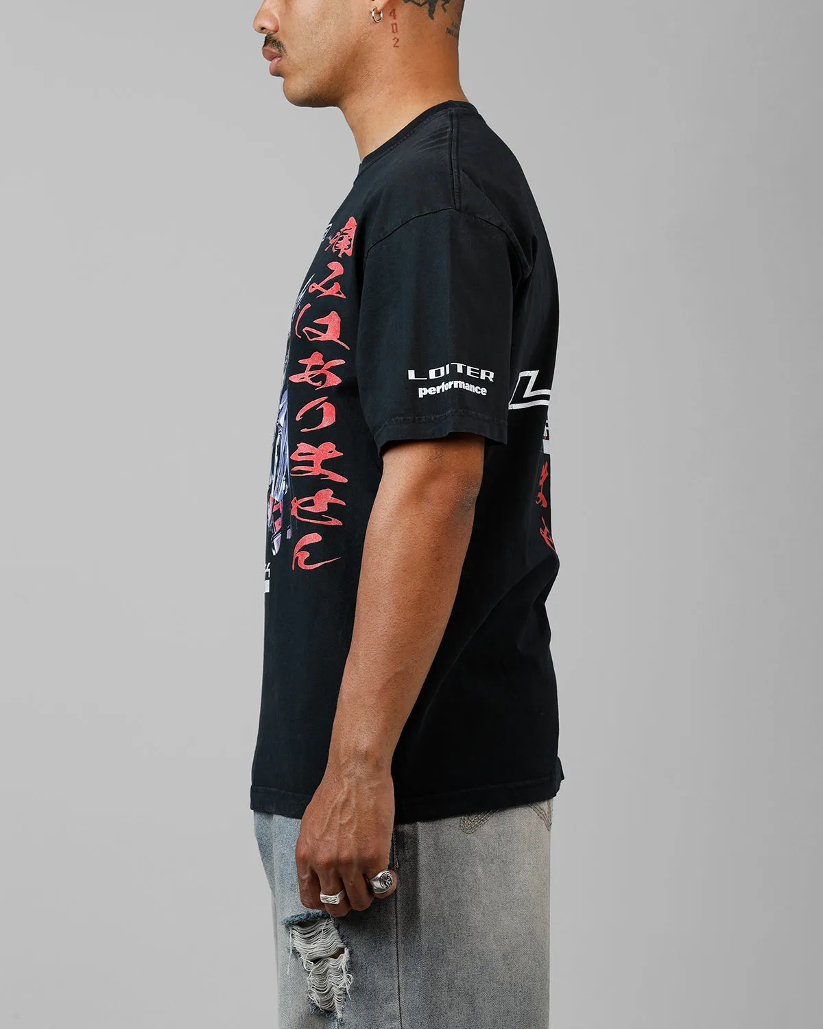 Loiter Cybernetics Heavyweight T-Shirt Black Acidwash sold by Culture Kings product image thumbnail 5