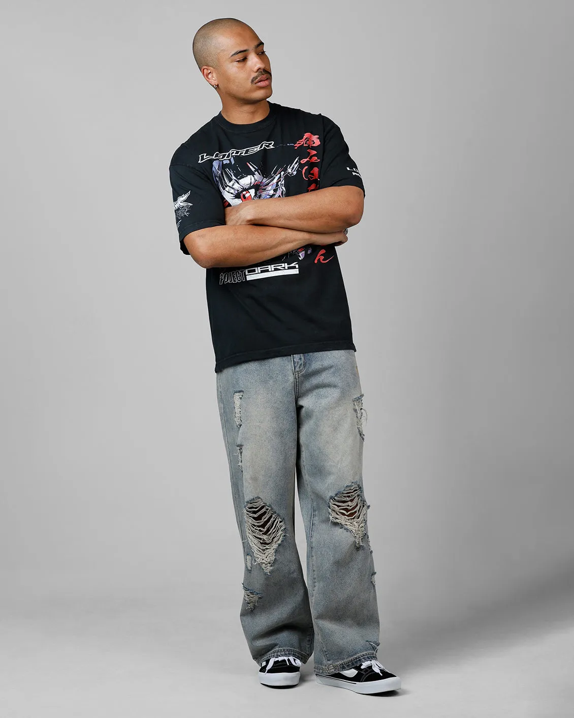 Loiter Cybernetics Heavyweight T-Shirt Black Acidwash sold by Culture Kings product image thumbnail 3