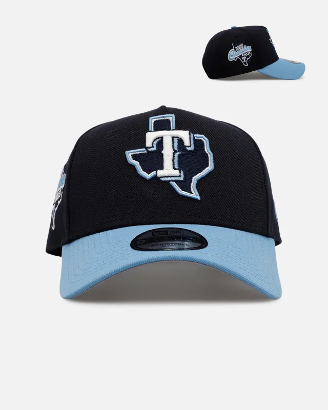 New Era Texas Rangers 'Ocean' 9FORTY A-Frame Snapback Navy/Sky Blue sold by Culture Kings
