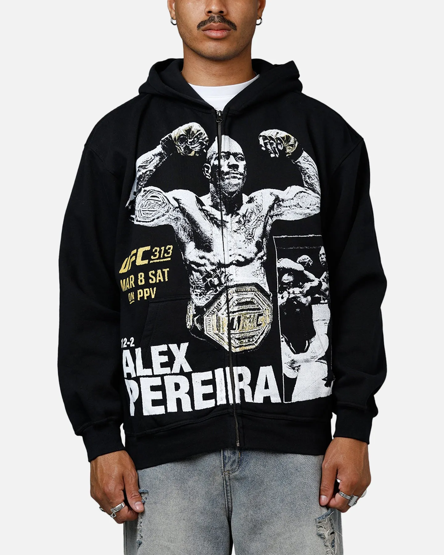UFC By Culture Kings Alex Pereira 313 Zip-Up Hoodie Black sold by Culture Kings