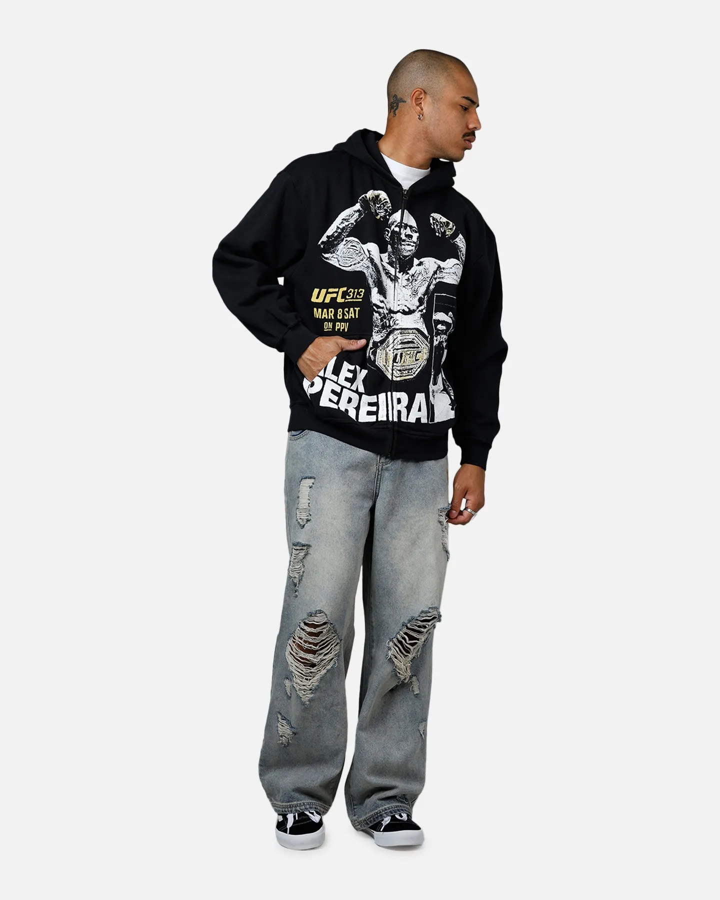 UFC By Culture Kings Alex Pereira 313 Zip-Up Hoodie Black sold by Culture Kings product image thumbnail 3