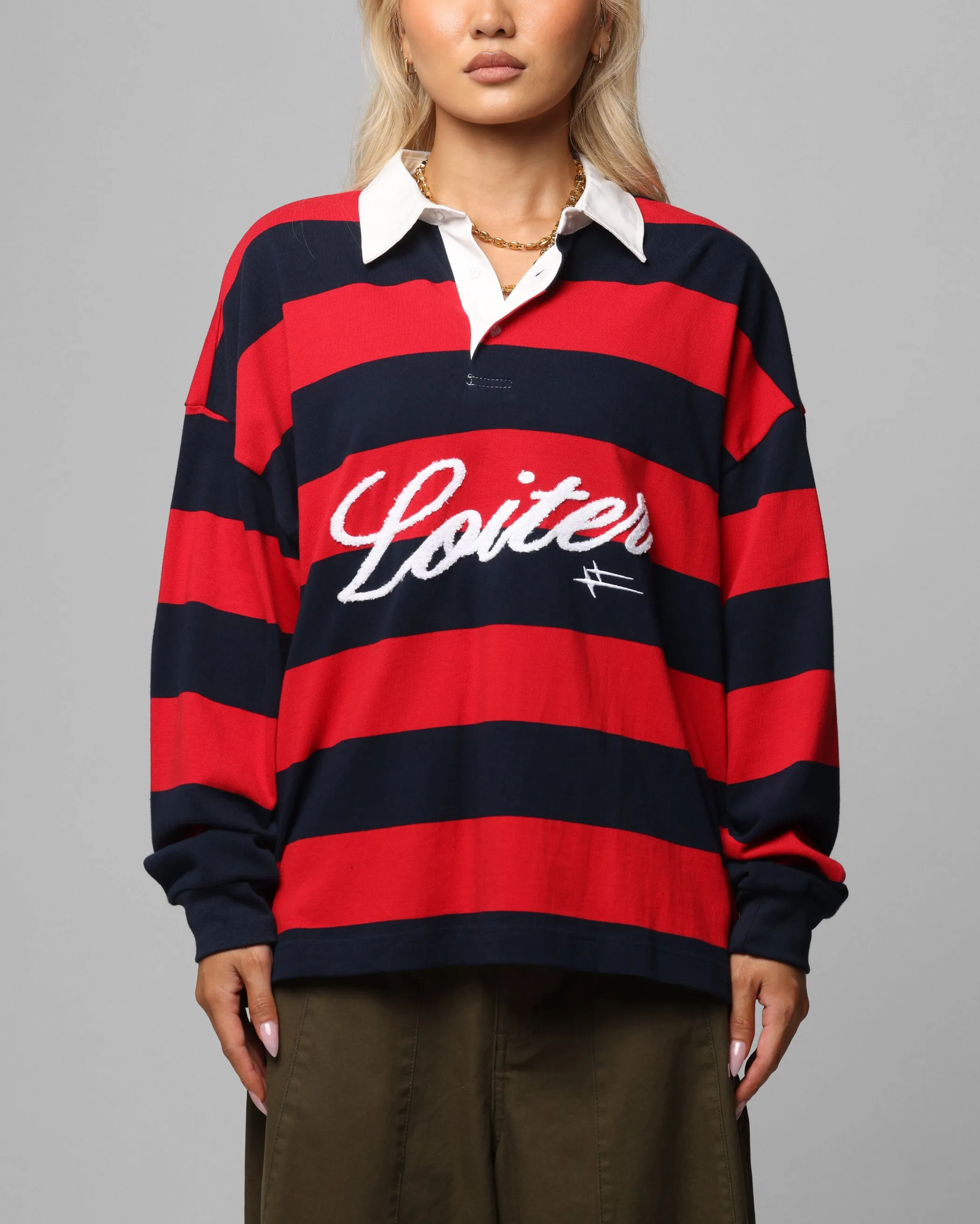 Loiter Sunday Rugby Jersey Red/Navy sold by Culture Kings