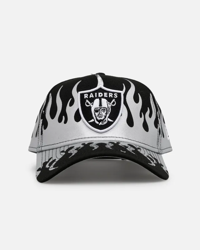 New Era Las Vegas Raiders 'Metallic Flames' 9FORTY A-Frame Snapback Black/Silver sold by Culture Kings