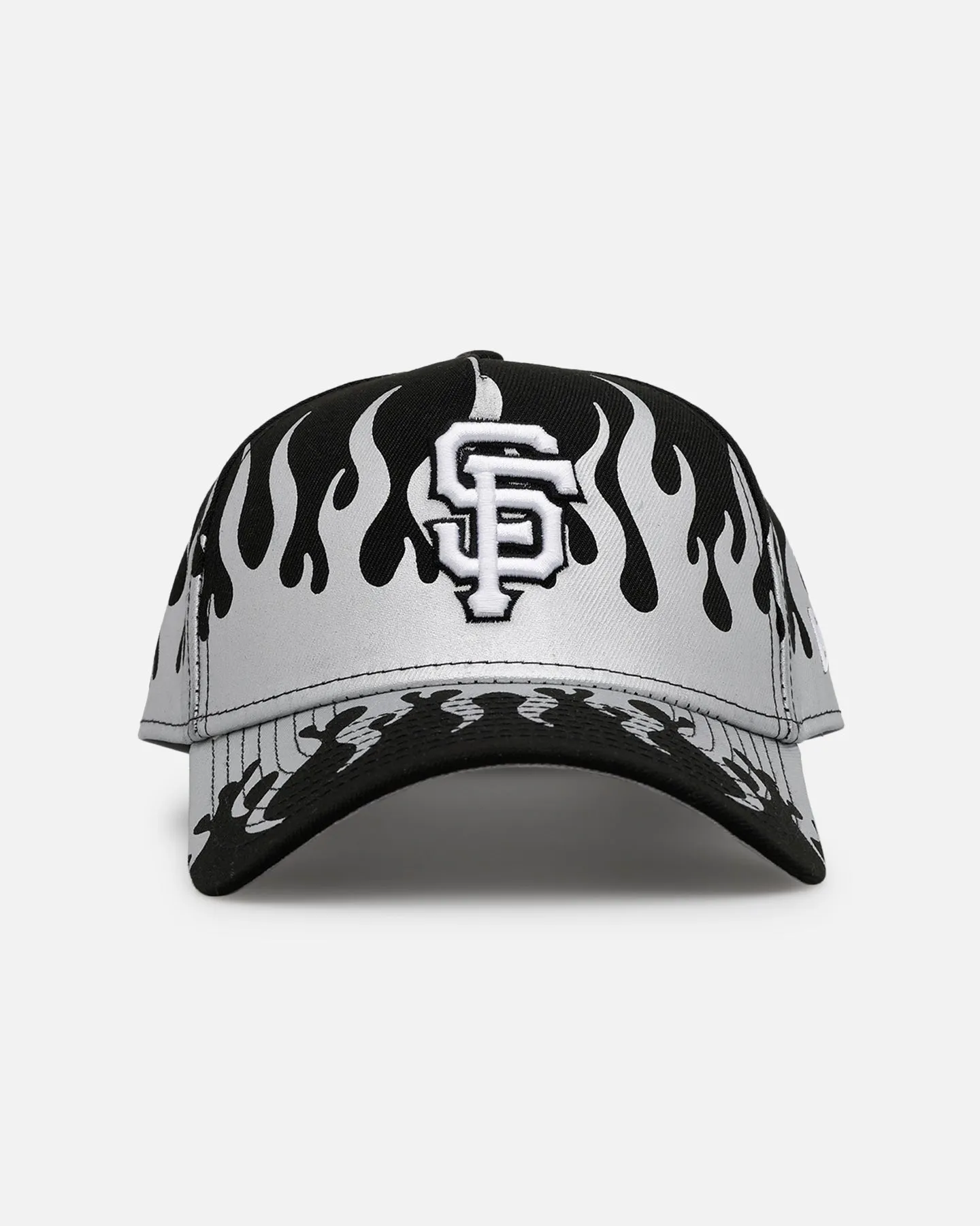 New Era San Francisco Giants 'Metallic Flames' 9FORTY A-Frame Snapback Black/Silver sold by Culture Kings