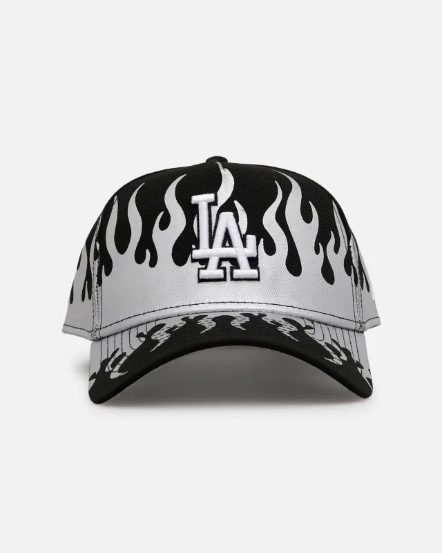 New Era Los Angeles Dodgers 'Metallic Flames' 9FORTY A-Frame Snapback Black/Silver sold by Culture Kings