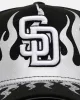 New Era San Diego Padres 'Metallic Flames' 9FORTY A-Frame Snapback Black/Silver sold by Culture Kings