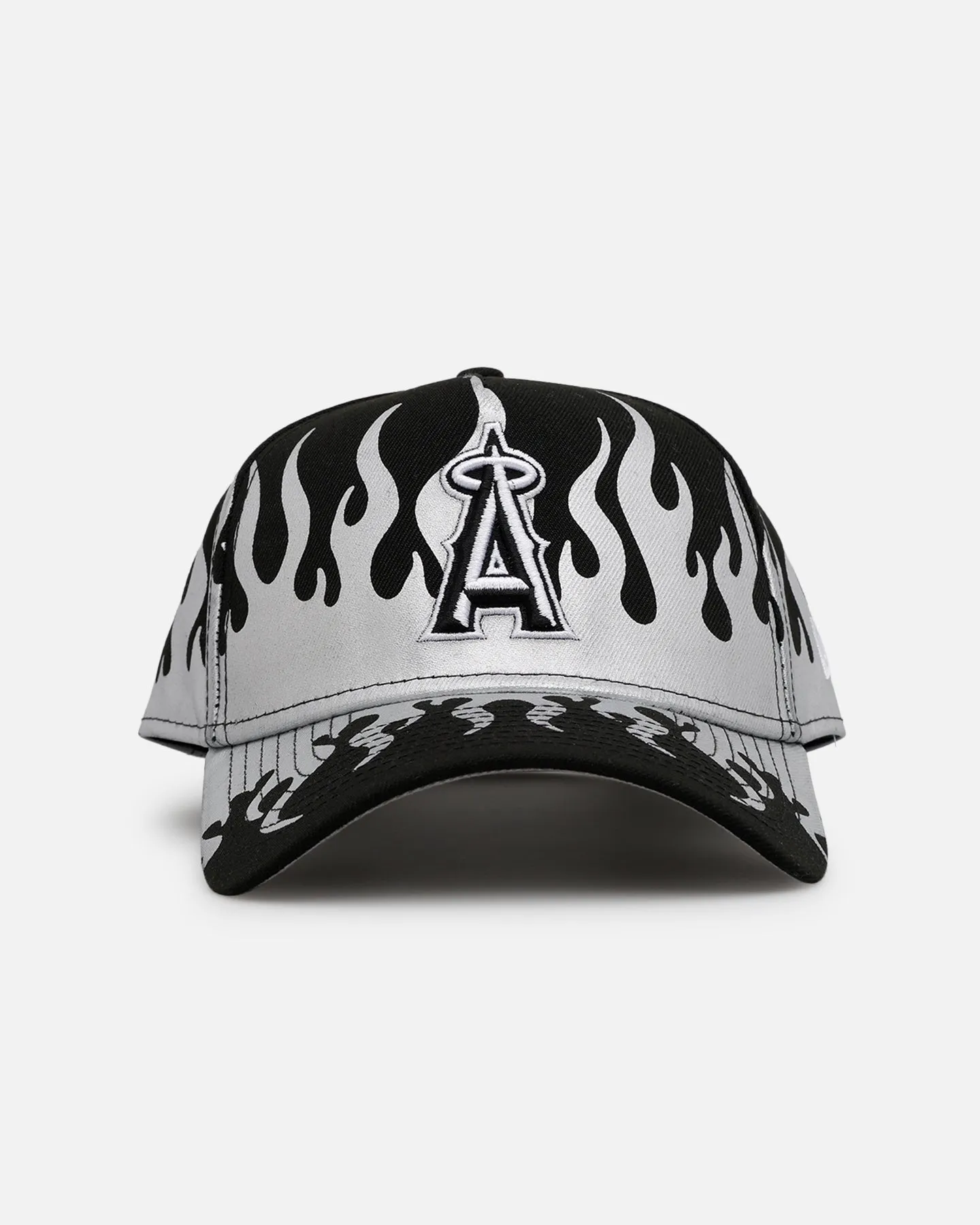 New Era Los Angeles Angels 'Metallic Flames' 9FORTY A-Frame Snapback Black/Silver sold by Culture Kings