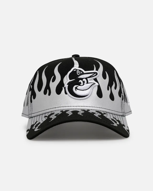 New Era Baltimore Orioles 'Metallic Flames' 9FORTY A-Frame Snapback Black/Silver sold by Culture Kings