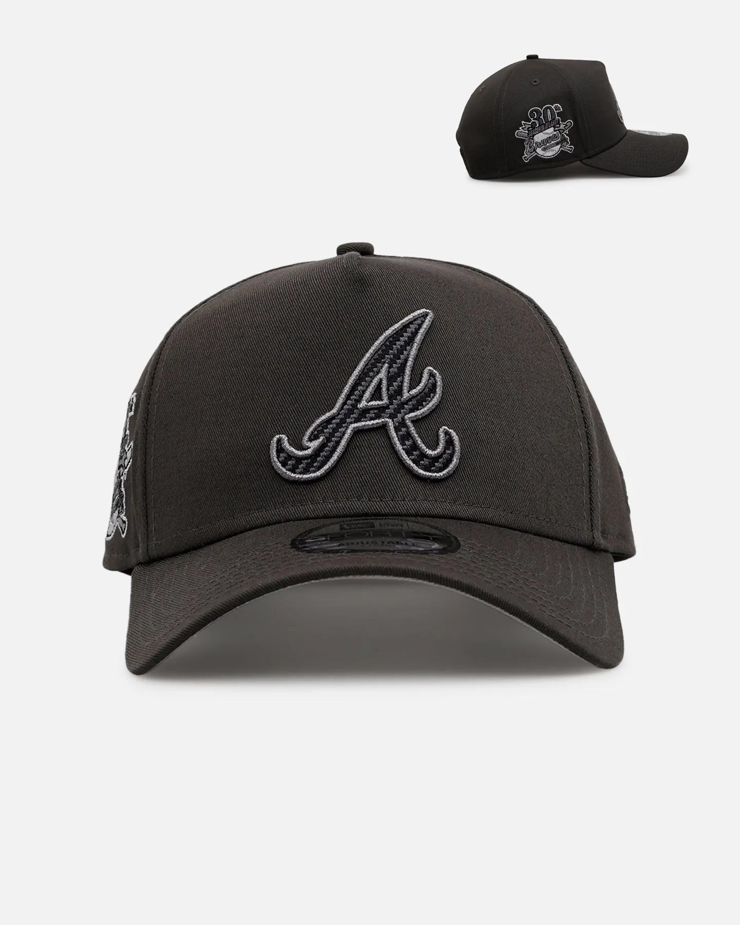New Era Atlanta Braves 'Carbon Weave' 9FORTY A-Frame Snapback Black sold by Culture Kings