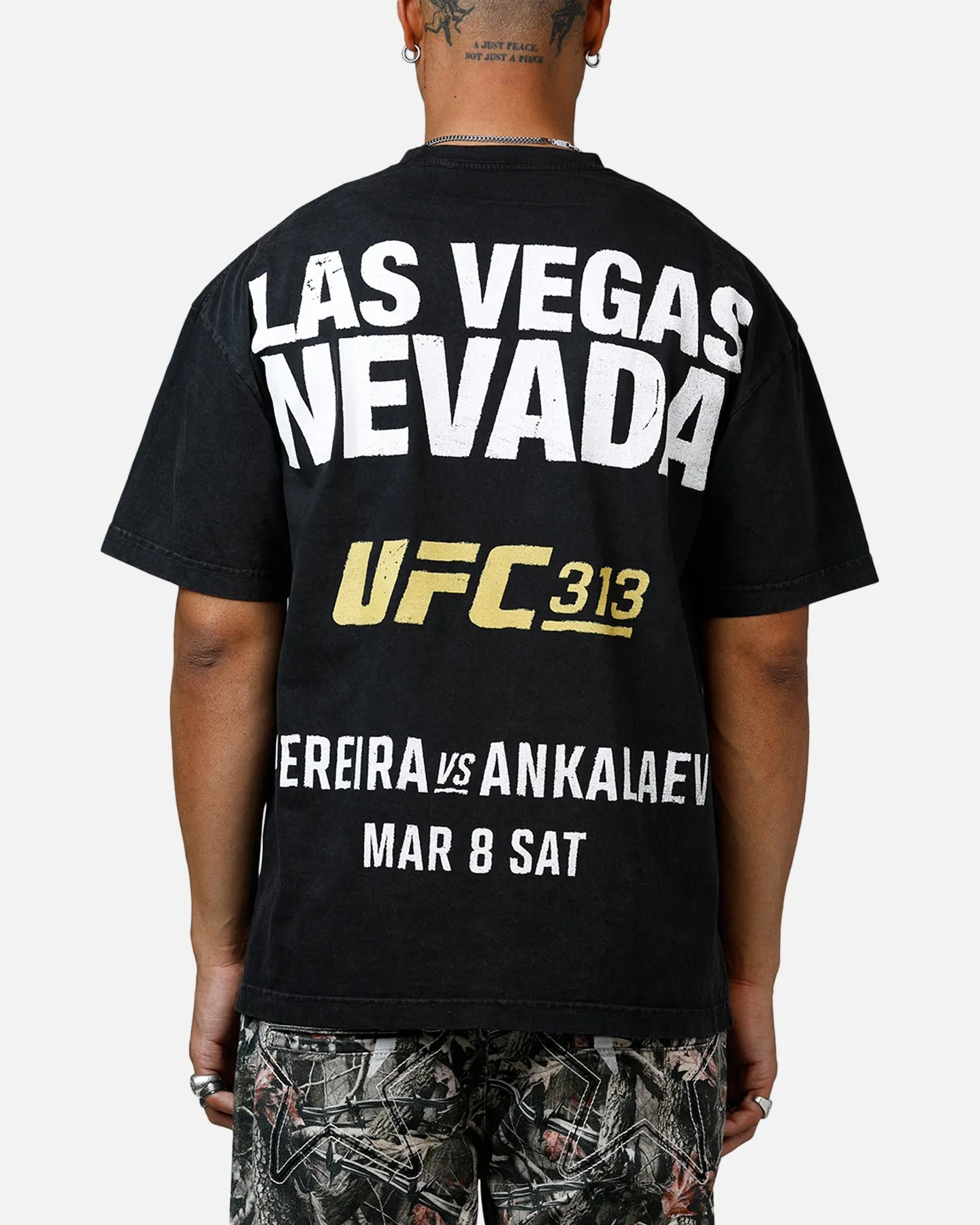 UFC By Culture Kings Justin Gaethje 313 T-Shirt Black Acidwash sold by Culture Kings product image thumbnail 2