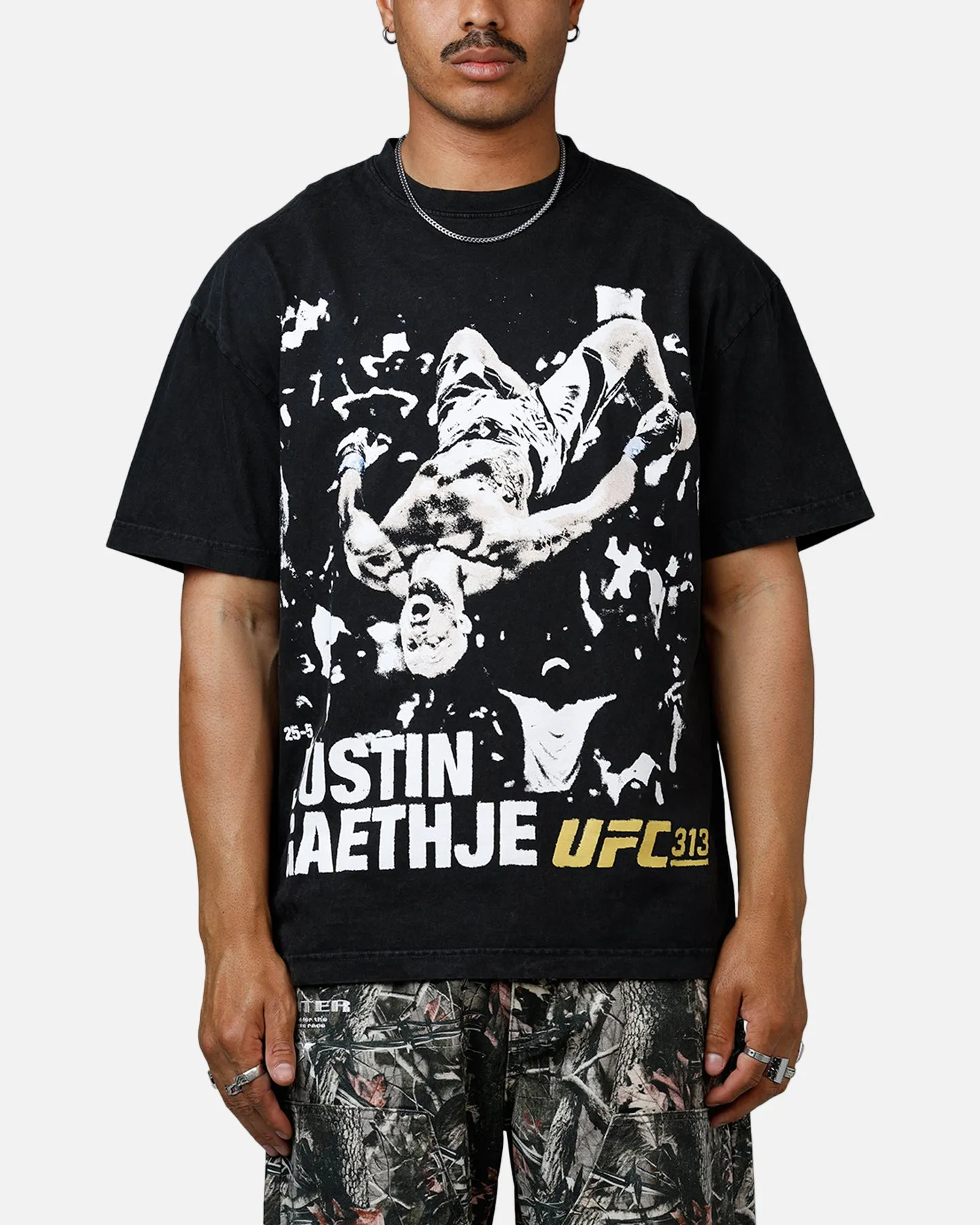 UFC By Culture Kings Justin Gaethje 313 T-Shirt Black Acidwash sold by Culture Kings