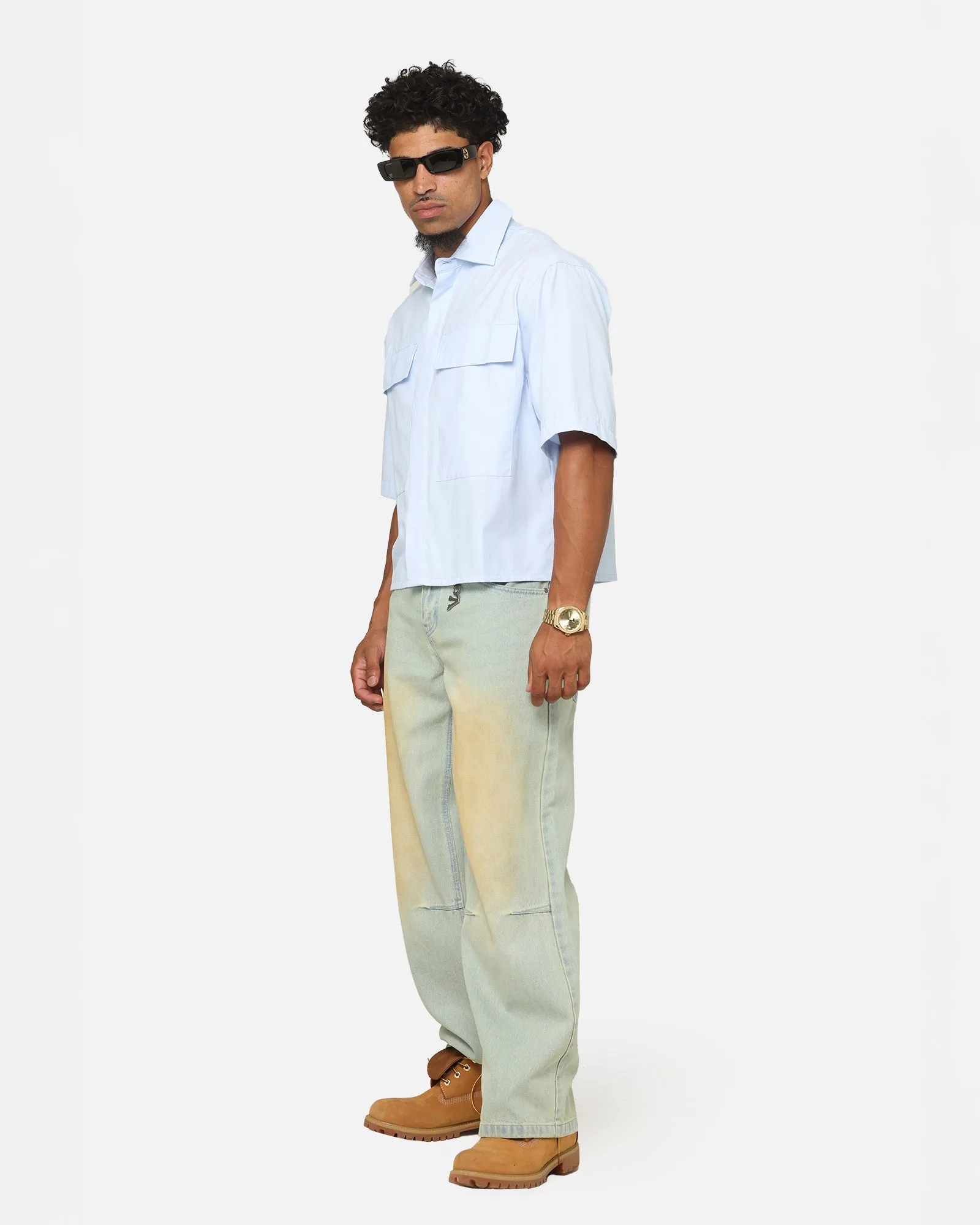 MNML Cropped Short Sleeve Shirt Light Blue sold by Culture Kings product image thumbnail 2