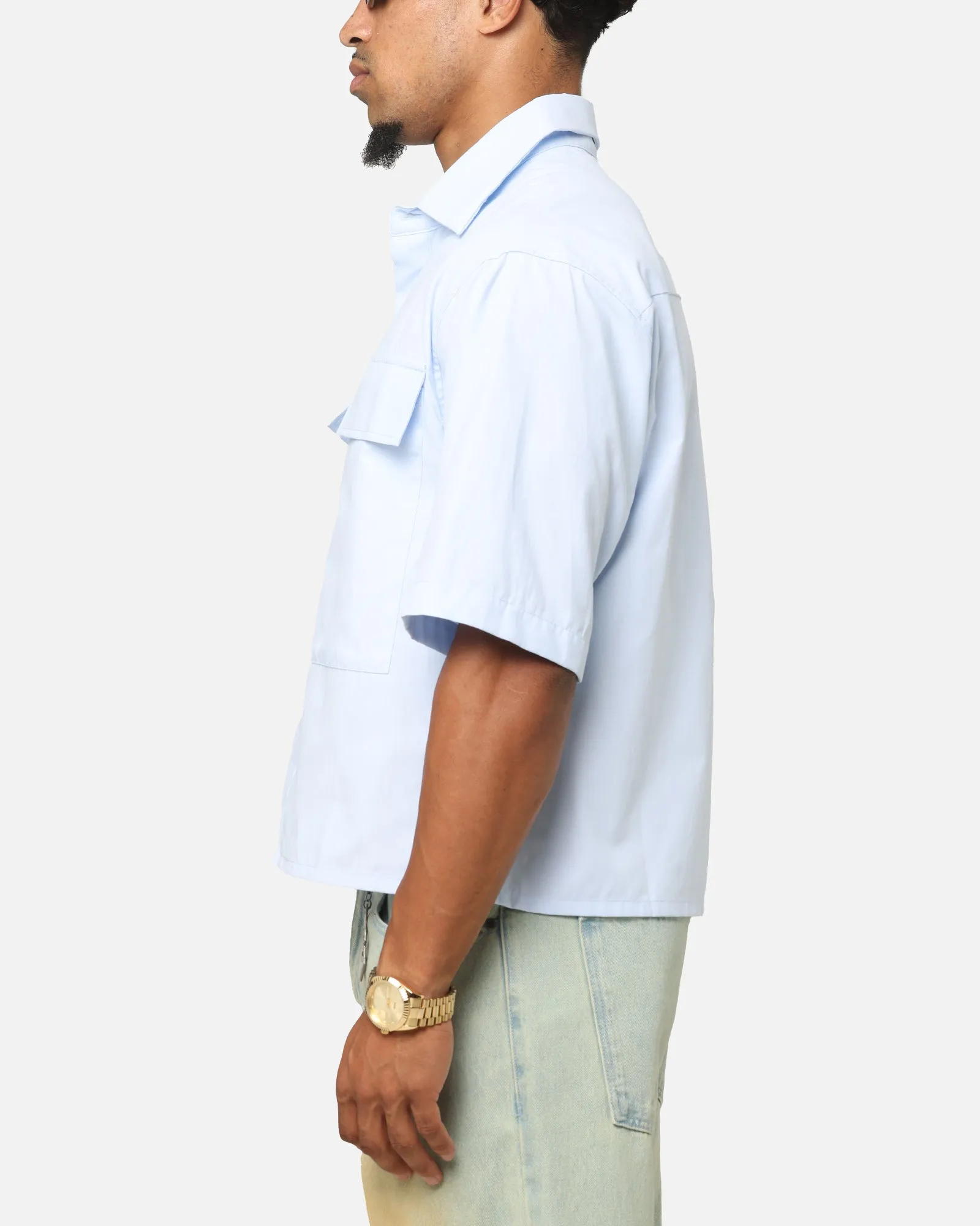 MNML Cropped Short Sleeve Shirt Light Blue sold by Culture Kings product image thumbnail 5