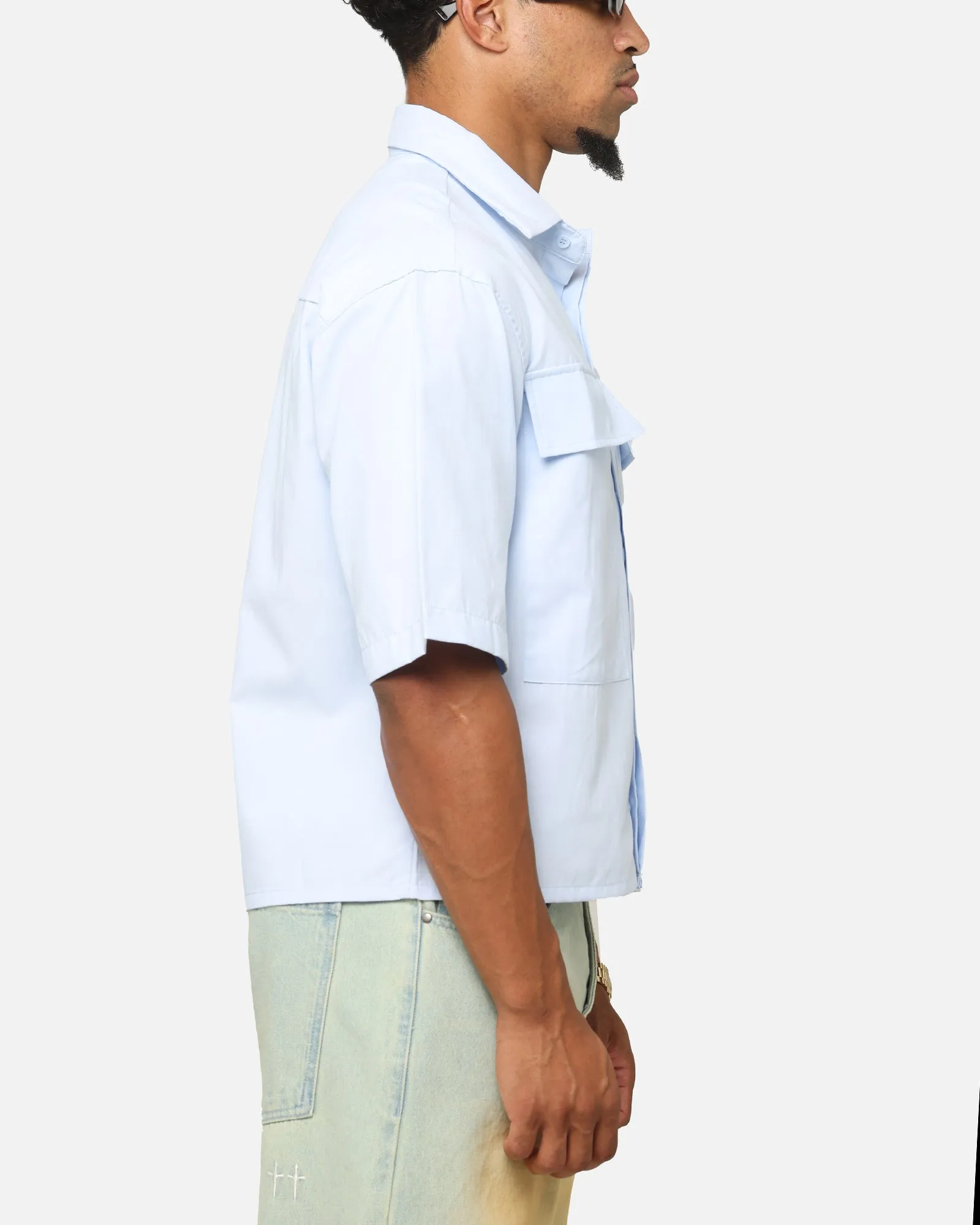 MNML Cropped Short Sleeve Shirt Light Blue sold by Culture Kings product image thumbnail 4