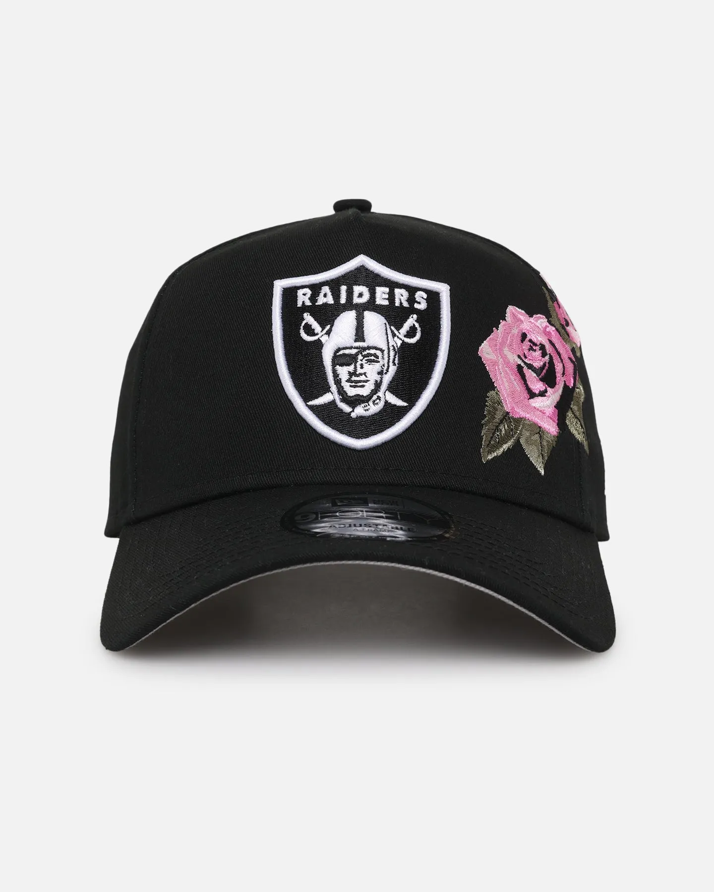 New Era Las Vegas Raiders 'Pink Rose Embroidery' 9FORTY A-Frame Snapback Black/Pink sold by Culture Kings