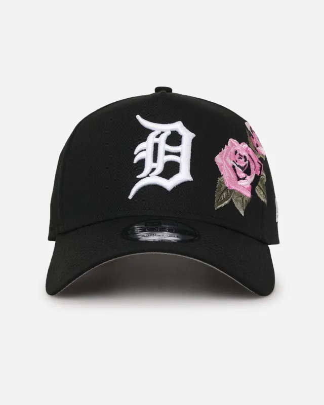 New Era Detroit Tigers 'Pink Rose Embroidery' 9FORTY A-Frame Snapback Black/Pink sold by Culture Kings